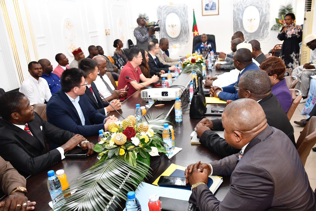Minister of Mines Cameroon Prof. Fuh Calistus Gentry meets Australian High Commissioner Leilani Bin-Juda to strengthen mining cooperation.